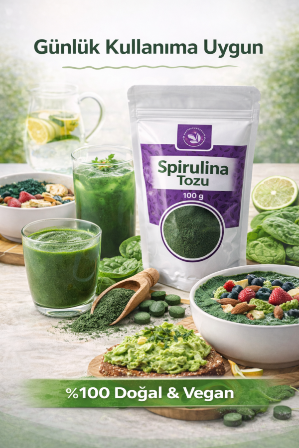 Saf Toz Spirulina - Katkısız ve Doğal - 100 gr